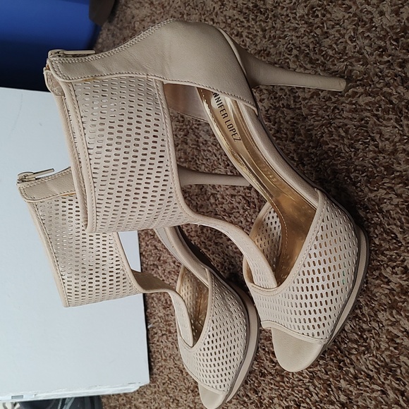 Jennifer Lopez Shoes - Jennifer Lopez beige strappy heels